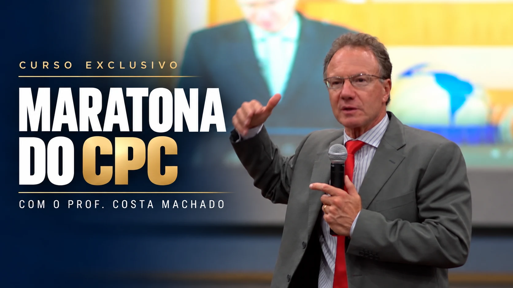 Professor Costa Machado apresentando a Maratona do CPC